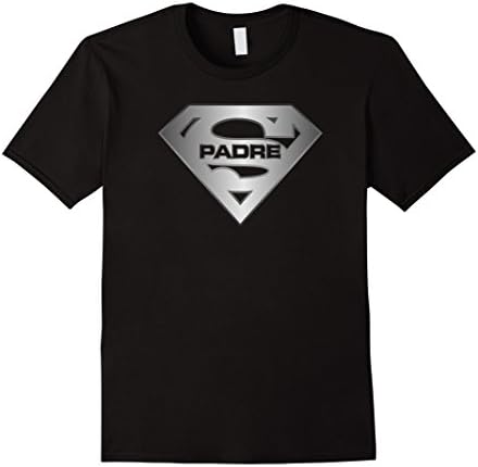 Men's Super Padre T-Shirt, Spanish Hispanic Tee Shirt for Father XL Black