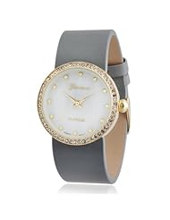 Brinley Co. Rhinestone Accent Faux Leather Strap Watch
