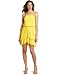 Wrapper Women's Racerback Tiered Skirt With Braided Belt Dress, Yellow, X-Large