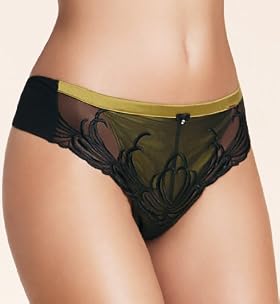 Autograph Floral Embroidered amp Diamanteacute Thong with Silk