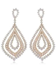 Leo Pizzo Diamond 18k Two Tone Gold Dangle Earrings