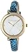 Anne Klein Women's AK/1236MPTQ  Gold-Tone Turquoise Snake-Skin Print Leather Strap Watch
