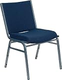 Heavy Duty, 3'' Thickly Padded, Navy Patterned Upholstered Stack Chair [XU-60153-NVY-GG]