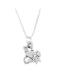 Sterling Silver One Sided I Love to Cook with Chef Hat Necklace