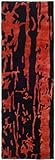 IMAGE OF Safavieh Soho Collection SOH326B Handmade Black and Red New Zealand Wool Area Runner, 2.6-Feet by 12-Feet