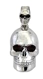 Sterling Silver Skull Pendant with Red CZ in the eyes