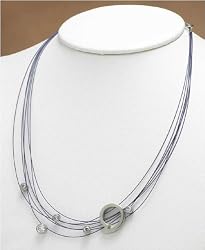 J-Steel by Fyn Studios Stainless-Steel Wire Necklace with Pendant & Diamonova JSF-843332000993
