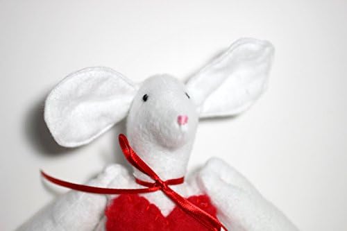 Valentine's Day Stuffed Flannel Mouse With Red Heart