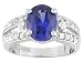 6.31CTW BELLA LUCE TANZANITE COLOR SIMULANT AND WHITE DIAMOND SIMULANT STERLING SILVER RING