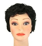 10" Short Off Black over all layer / curly boycut synthetic wigs