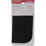 Singer 5-inch-by-5-inch Iron-On Patches, Black, 2 per package