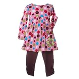 Toddler Little Girls Clothes PINK DOT FLOWER Outfit FLAPDOODLES 2T-6X