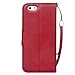 iPhone 6s Plus Wallet Case,iPhone 6 Plus Wallet Case,ACO-UINT Premium Retro Embossed Flower Wallet Leather Case,Folio Book Cover Strap Case with Card Slots for iPhone 6/6s Plus[Wine red]
