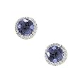 14K White Gold Iolite and Diamond Earrings