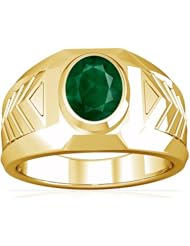 14K Yellow Gold Oval Cut Emerald Solitaire Ring