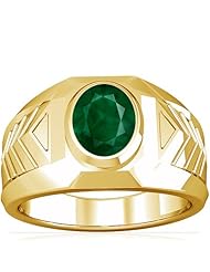 18K Yellow Gold Oval Cut Emerald Solitaire Ring