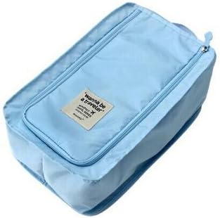 High Quality Travel Shoe Bag Box Case Storage Organiser Trips Tidy Waterproof (blue)