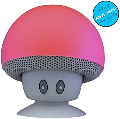 ANTI, Mushroom Mini Portable Wireless Bluetooth Speaker with Suction Cup, adheres on the Back of the Phone and built-in Li-Ion Battery for computer, iPhone, iPad, Samsung Galaxy and More (Rose Pink)