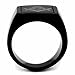 Black IP 316 Stainless Steel Masonic Men's Wide Band Flat Top Ring Band