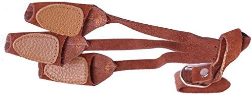 Viare Traditional 3 Finger Archery Shooting Glove Hand Protection Cover,Leather Finger Tabs and Protective Gear Brown