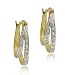 18k Gold Plated Sterling Silver Diamond-Accent Double Hoop Earrings