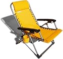 Strathwood Multi-Position Beach and Pool Lounge Chair, Sunflower with Silver Frame