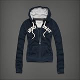 「Abercrombie & Fitch アバクロ レディース フルジップ パーカー フーディー [ネイビー/ABERCROMBIE] 並行輸入品 Mサイズ」の画像