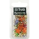 Painted Metal Paper Fasteners 50/Pkg-Funky Flowers/Tropical