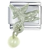 Buddhist Bracelet June Pearl Color Baby Angel Italian Charms