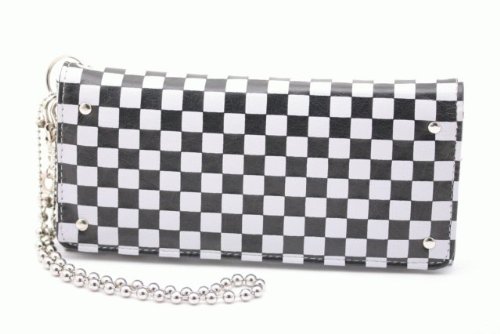 市松 ブロックチェック チェーン付き長財布[CODE:0062198]