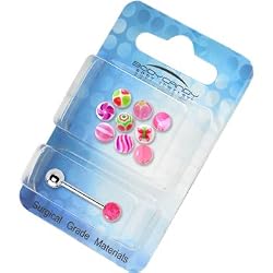 14 Gauge Multi Pink 10 Ball Interchangeable Barbell Pack