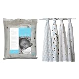 Aden + Anais Aqua Brown Muslin Swaddling Blankets... by