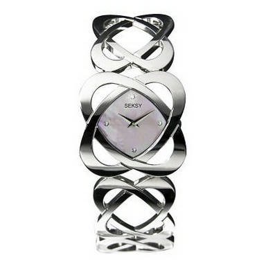 Seksy Model 4163.37 Ladies Pink Hidden Hearts Bracelet Watch Made With Swarovski Crystals