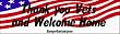 Thank you vets and welcome home - patriotic bumper stickers (Medium 10x2.8 in.)