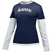 Seattle Mariners T Shirt : Nike Seattle Mariners Navy Blue Ladies Double Layer Cut Out Long Sleeve T Shirt