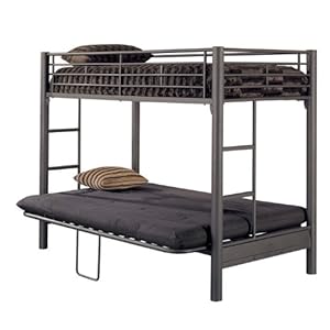 Powell Twin Futon Bunk Bed Matte Black Textured