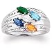 Sterling Silver Marquise Birthstone & Name title=