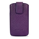 Produkt-Bild: Original Blumax &reg; Ledertasche Lila f&uuml;r Samsung Galaxy Y - GT S5360 mit R&uuml;ckzugfunktion , Handytasche , Case , H&uuml;lle , Etui , Slide , Display Schutz , Secure