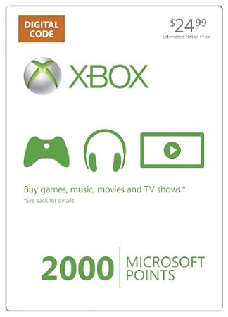 Xbox LIVE 2000 Microsoft Points [Online Game Code]