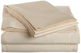 Mercerized Cotton 600 Thread Count Hemstitch Queen Sheet Set, Ivory