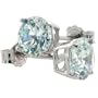 14K White Gold 1.0 Carat Size (6 mm ea) Brilliant Cut Basket Set CZ Stud Earrings