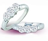 14K White Gold Diamond Three-Stone Ring - GH I1 - 0.50 to 1.50 Ct.