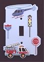 Transportation Boys Firetruck Single Switch Cover