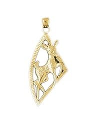 Dazzlers Solid 14k Gold Gazelle Charm Pendant Available in three colors from jewelsberry (weights: 3.1 grams only)