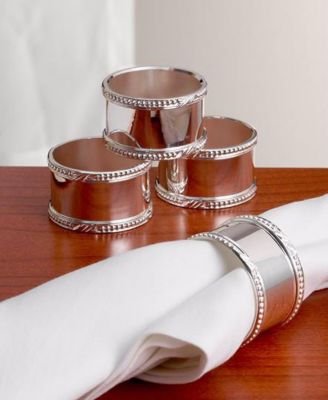 Beaded Acanthus Napkin Rings, Set of 4 - W324