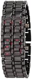 GGI International Womens WLed-Lava-BR Black Stainless Steel Lava RED LED Digital Bracelet Watch