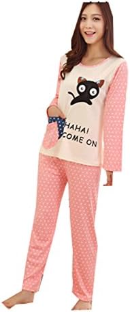 KM Couple Pure Cotton Pyjamas Long Sleeve Nightwear Set #8 Dots (Male 2XL)