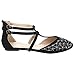 BESTON GB27 Women's Gladiator Style Double Strap Flats