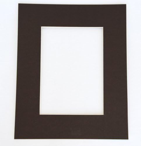 topseller100, Pack of 10 BROWN 8x10 Picture Mats Matting with White Core Bevel Cut for 5x7 Pictures