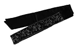 FINAL SALE – BLACK BEADED &AMP; EMBROIDERED SATIN SASH